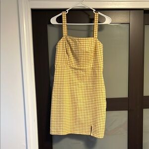 Hollister Yellow and White Sundress Sleeveless Mini
